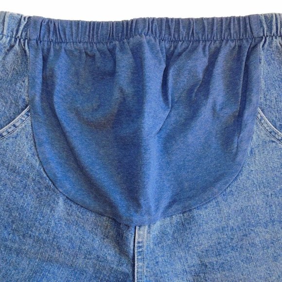 In Due Time Maternity Blue Denim Capris Pants - Picture 3 of 5